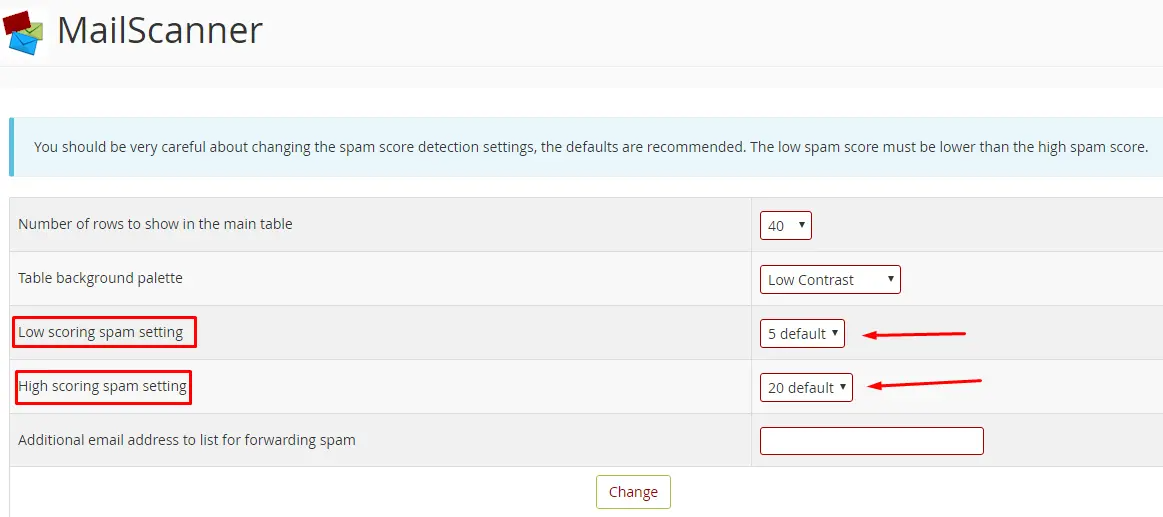 Screenshot 5 - Como configurar a proteção anti-spam (mailscanner) no DirectAdmin?