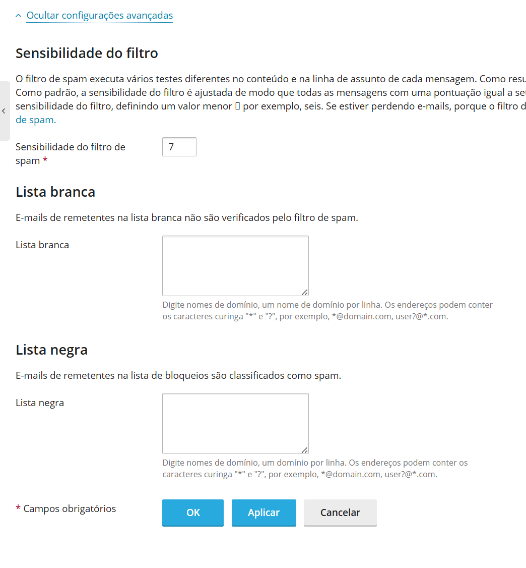 Screenshot 3 - Como Configurar a Proteção Anti-Spam (SpamAssasin) no Plesk