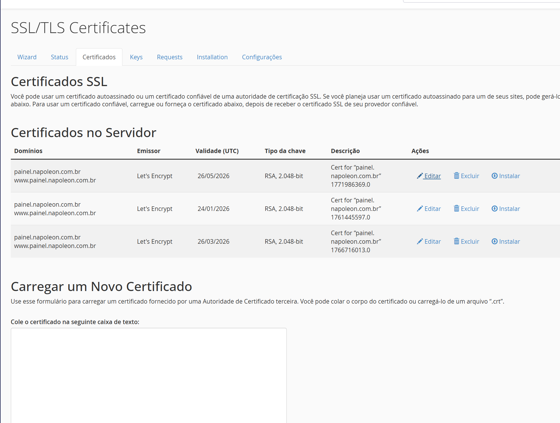Screenshot 3 - Como configurar acesso seguro ao cPanel via SSL