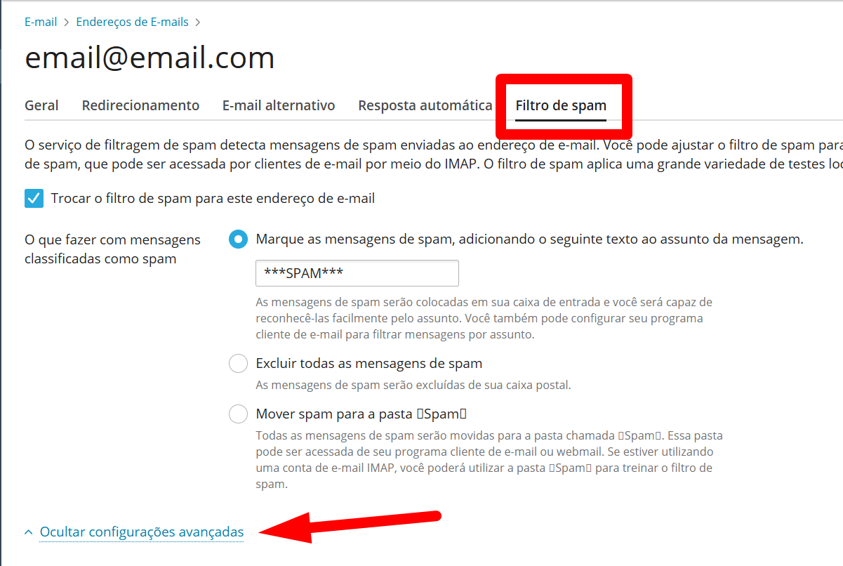 Screenshot 2 - Como Configurar a Proteção Anti-Spam (SpamAssasin) no Plesk